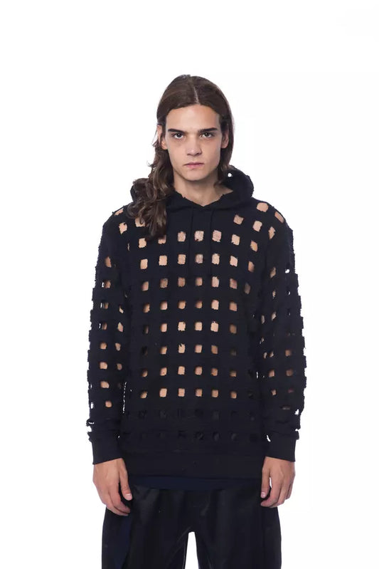 Sleek Perforated All-Black Hoodie