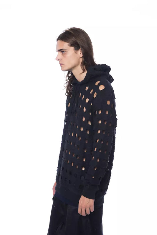 Sleek Perforated All-Black Hoodie