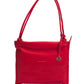 Chic Perforated Red Leather Shoulder Bag