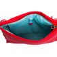 Chic Perforated Red Leather Shoulder Bag