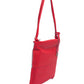 Chic Perforated Red Leather Shoulder Bag
