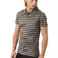 Elegant Gray Striped Cotton Polo