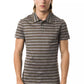 Elegant Gray Striped Cotton Polo