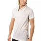 Elegant Beige Linen Polo with Chest Embroidery