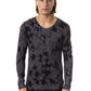 Sleek Black Printed Long Sleeve T-Shirt
