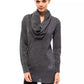 Embellished High Collar Gray Sweater