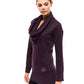 High Collar Embellished Sweater in Purple