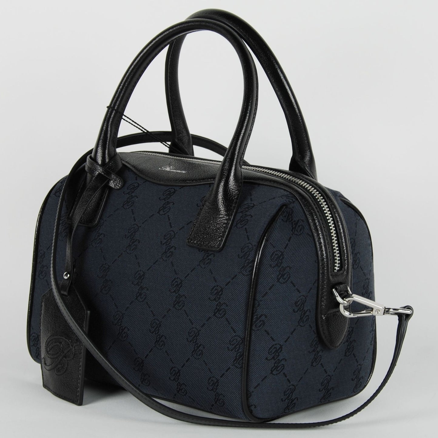 Elegant Black Bowling Style Handbag