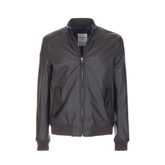 Chic Faux Leather Men's Outerwear Jacket