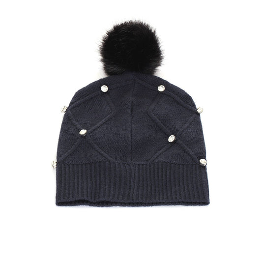 Chic Blue Knit Hat for Elegant Warmth