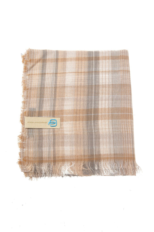 Elegant Beige Hand Embroidered Cotton Scarf
