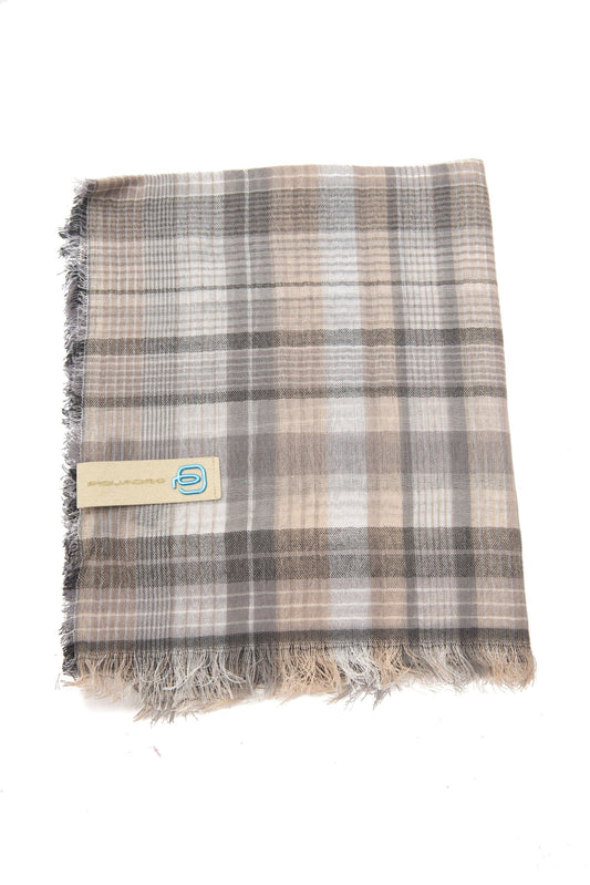 Beige Hand-Embroidered Cotton Scarf