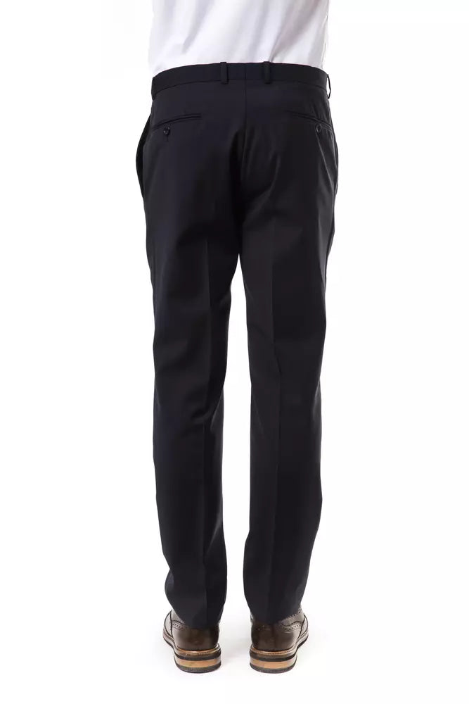 Elegant Gray Woolen Suit Pants for Gentlemen