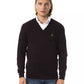 Embroidered V-Neck Merino Wool Sweater