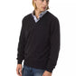 Embroidered V-Neck Extrafine Wool Sweater