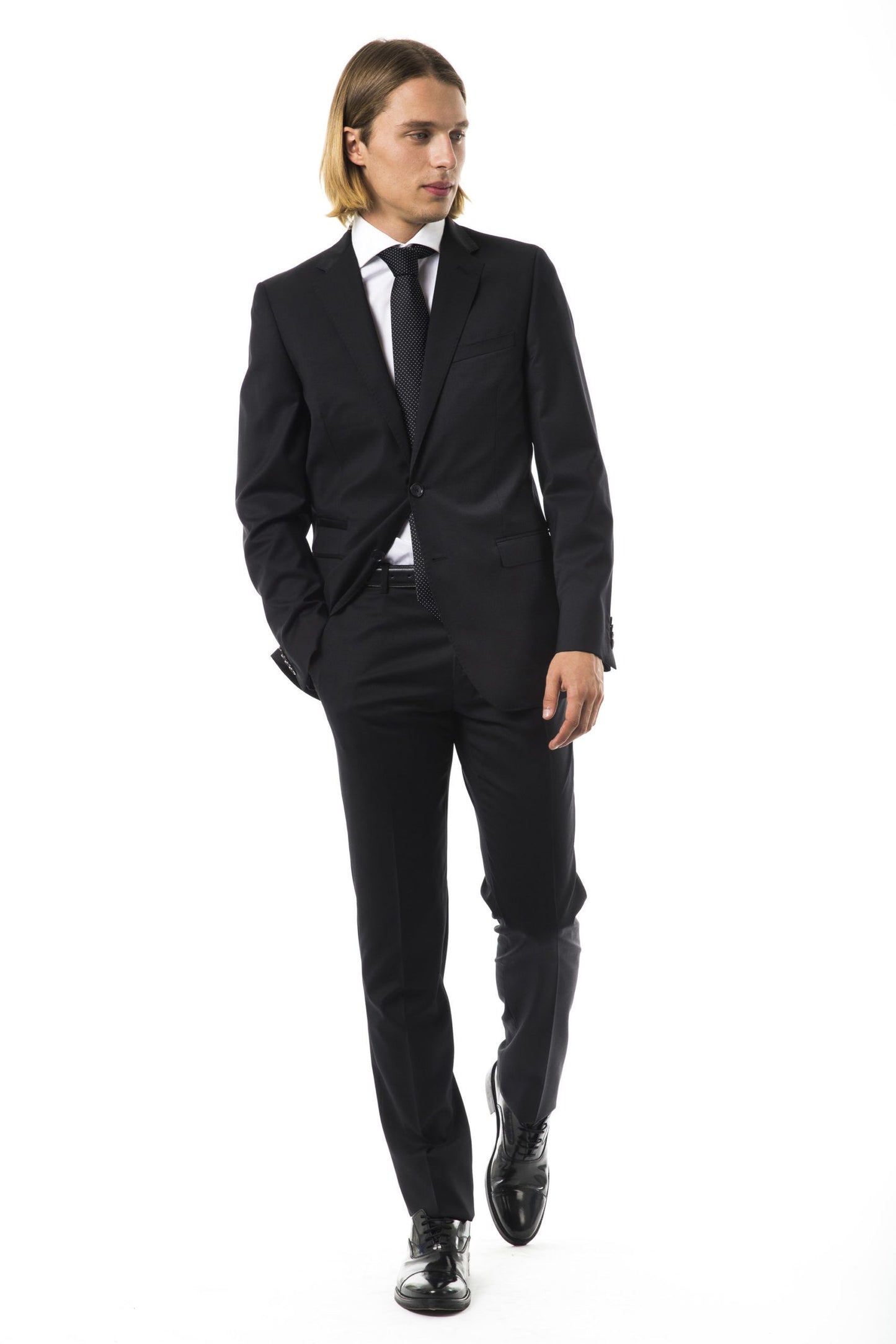Elegant Slim Fit Wool Suit Ensemble