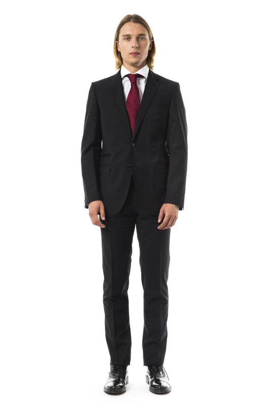 Elegant Slim Fit Wool Suit in Gray