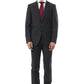 Elegant Gray Slim Fit Wool Suit