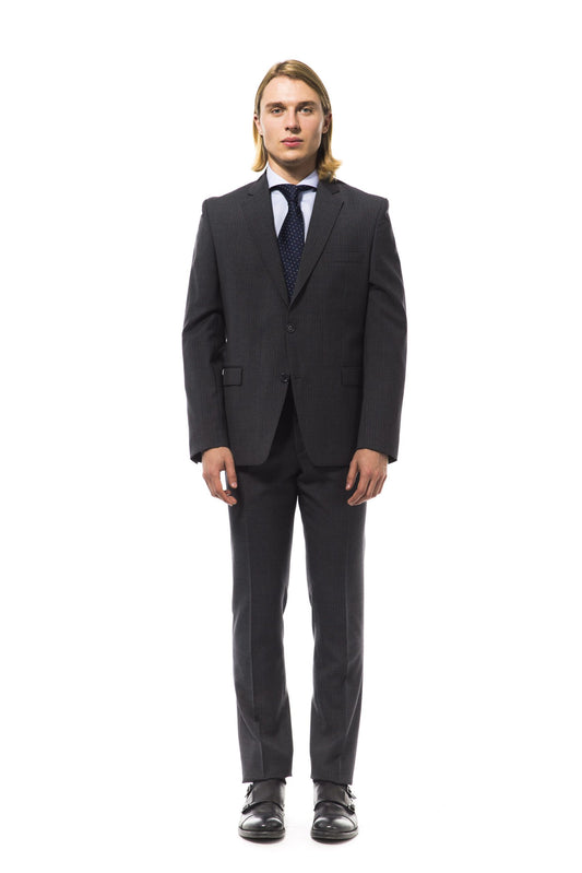 Elegant Slim Fit Wool Suit Ensemble