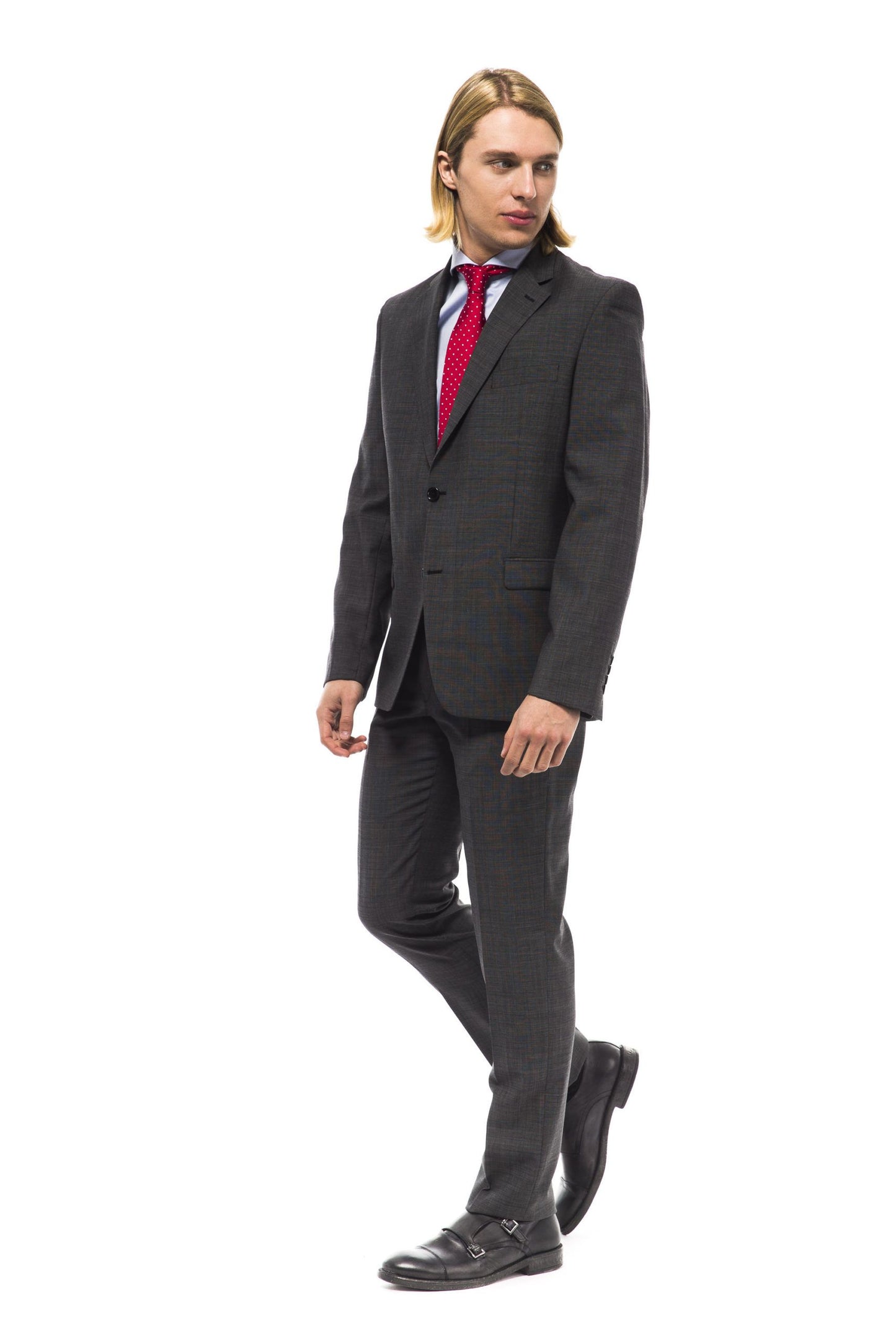 Elegant Virgin Wool Suit Set for Men