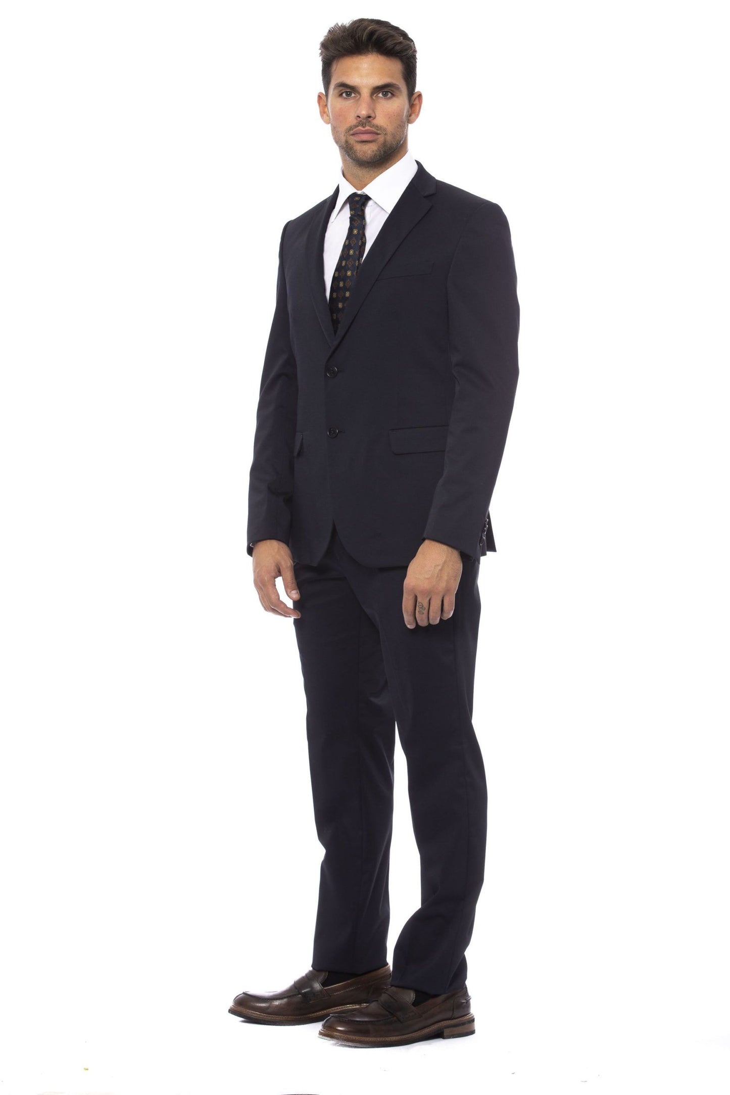 Elegant Blue Slim Fit Men's Suit