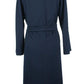 Elegant Blue Virgin Wool Coat with Belt