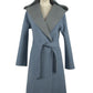 Italian Elegance Two-Tone Wool Coat with Hood