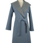 Italian Elegance Two-Tone Wool Coat with Hood