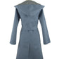 Italian Elegance Two-Tone Wool Coat with Hood