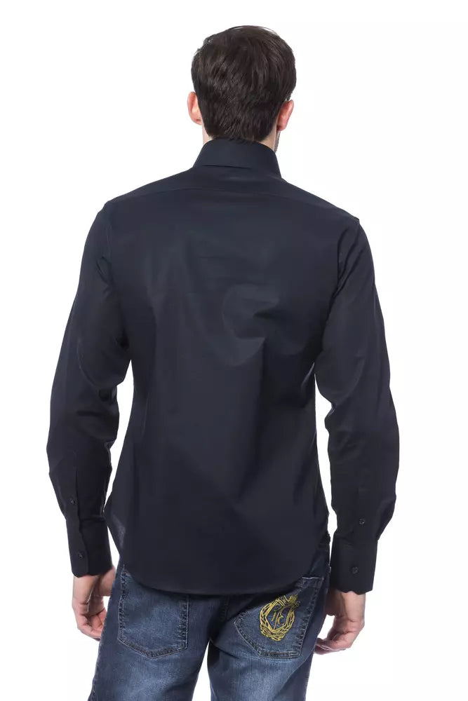 Elegant Monogram Blue Shirt for Men