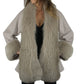 Elegant Beige Coat with Luxe Fox Fur Trim