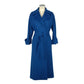 Elegant Blue Wool Coat with Loro Piana Fabric