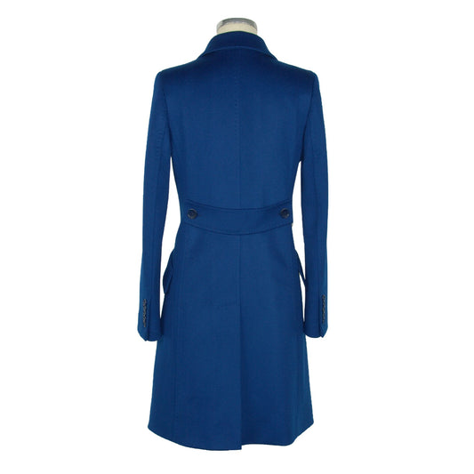 Elegant Virgin Wool Coat with Martingale Detail