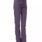 Chic Purple Cotton-Blend Trousers