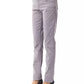 Chic Gray Cotton Blend Pants