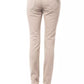 Elegant Beige Slim Fit Pants with Unique Chain Detail