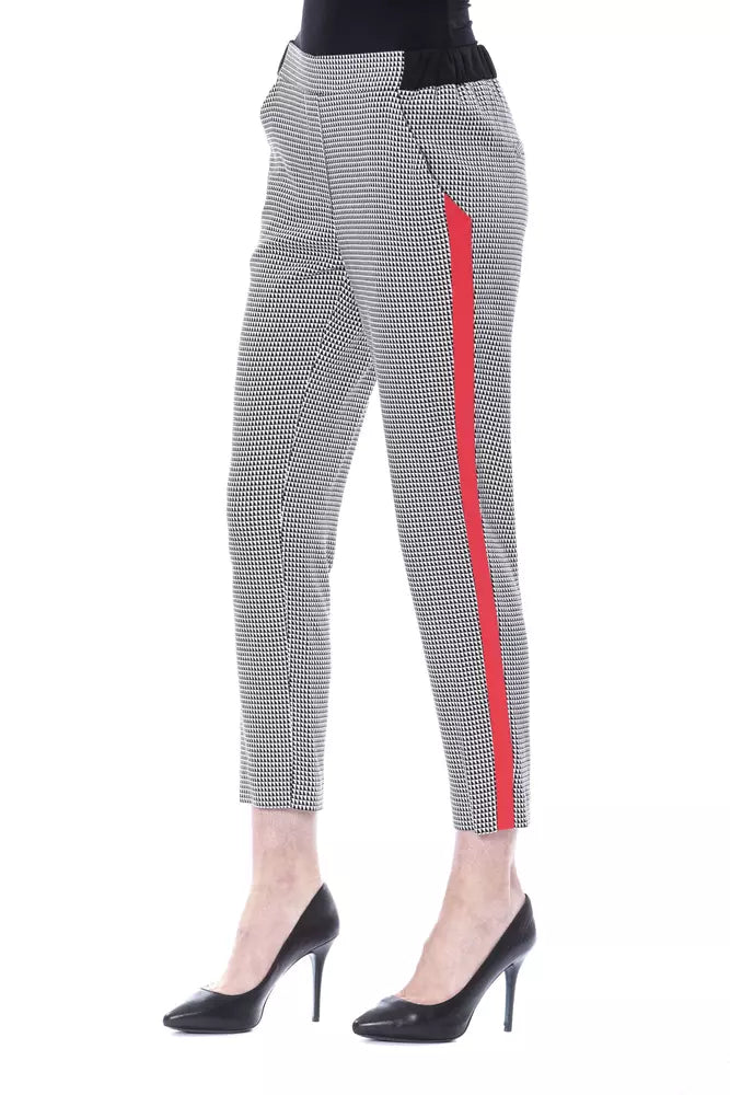 Chic Black and White Patterned Trousers