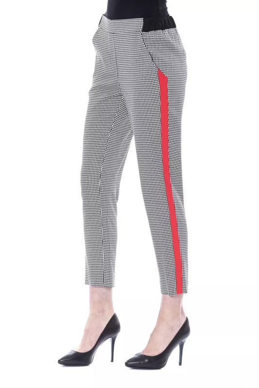 Chic Black and White Patterned Trousers