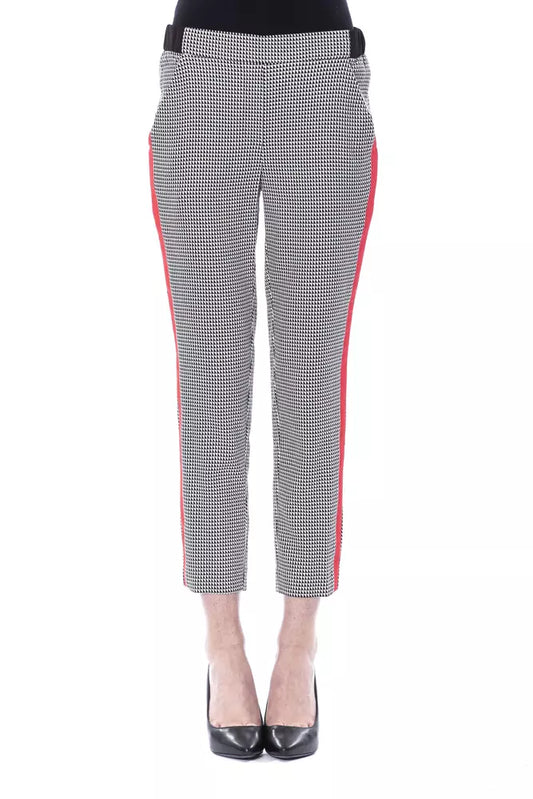Chic Black and White Patterned Trousers