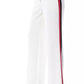 Elegant White Stripe-Detailed Trousers