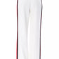 Elegant White Stripe-Detailed Trousers