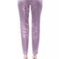 Elegant Purple Cotton-Silk Blend Pants