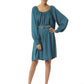 Elegant Teal Flared Belted Dress