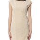 Elegant Beige Sleeveless Short Dress