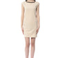Elegant Beige Sleeveless Short Dress