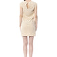 Elegant Beige Sleeveless Short Dress