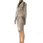 Elegant Gray Chain-Trimmed Blazer Jacket