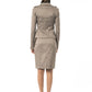 Elegant Gray Chain-Trimmed Blazer Jacket