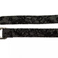 Elegant Black Textured Weave Leather Belt