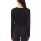 Elegant Long Sleeve Open Collar Top